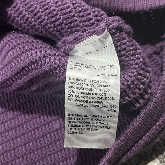 Chico’s | Ombré Purple Ribbed Quarter Sleeve Sweater - Picture 9 of 11